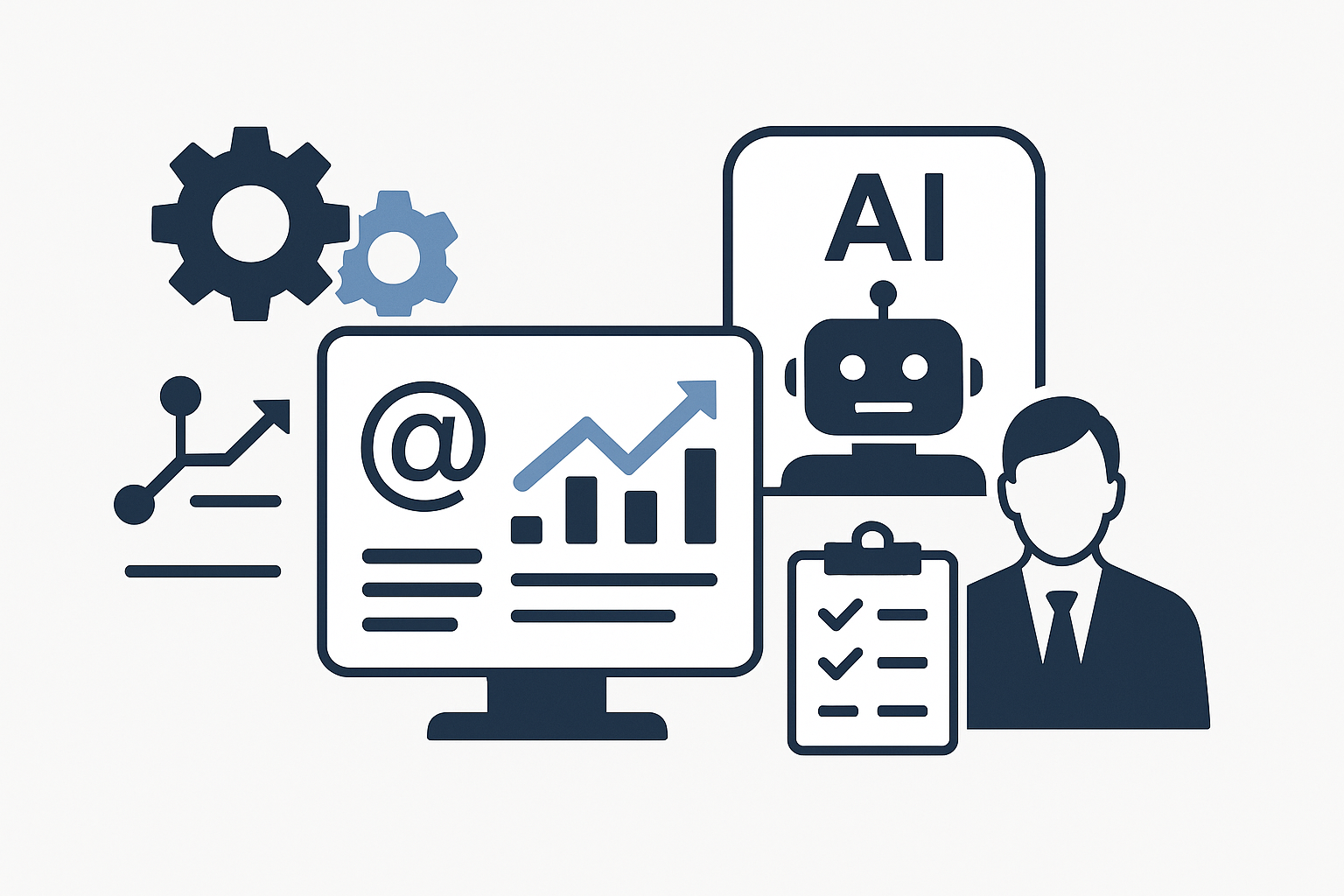 Modern business automation illustration